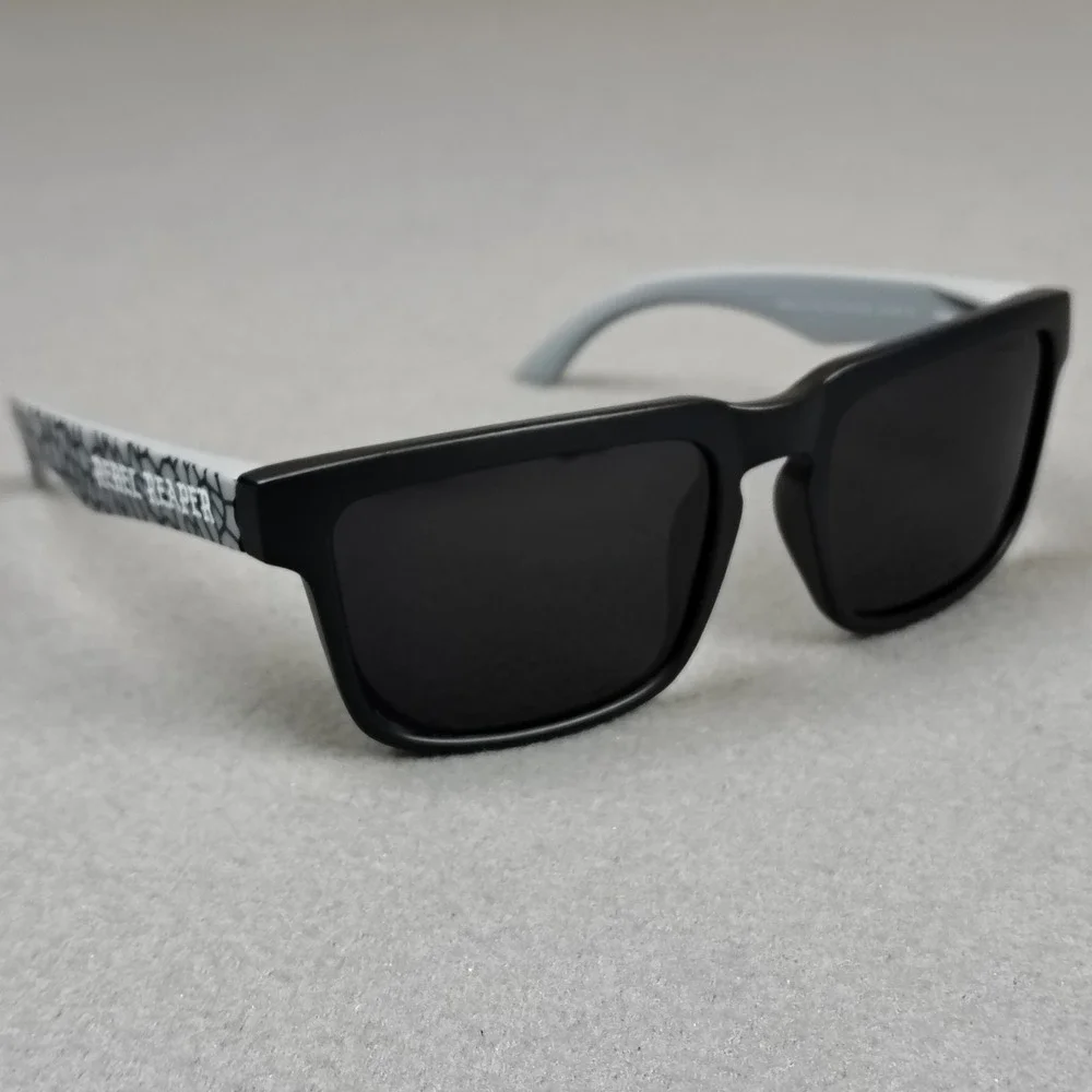 Rebel Reaper Sunglasses Black Lense Helm Style UV400 Polarized Surfer Biker NEW